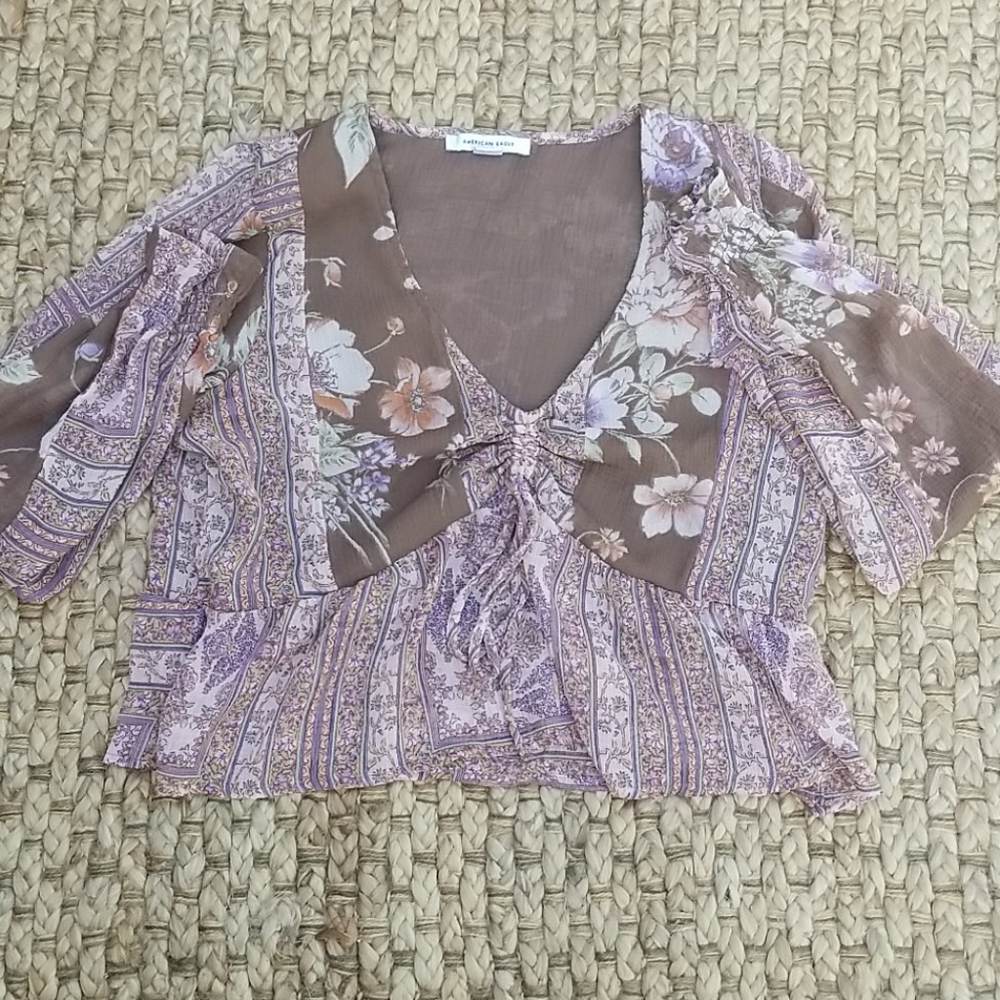 A cropped blouse